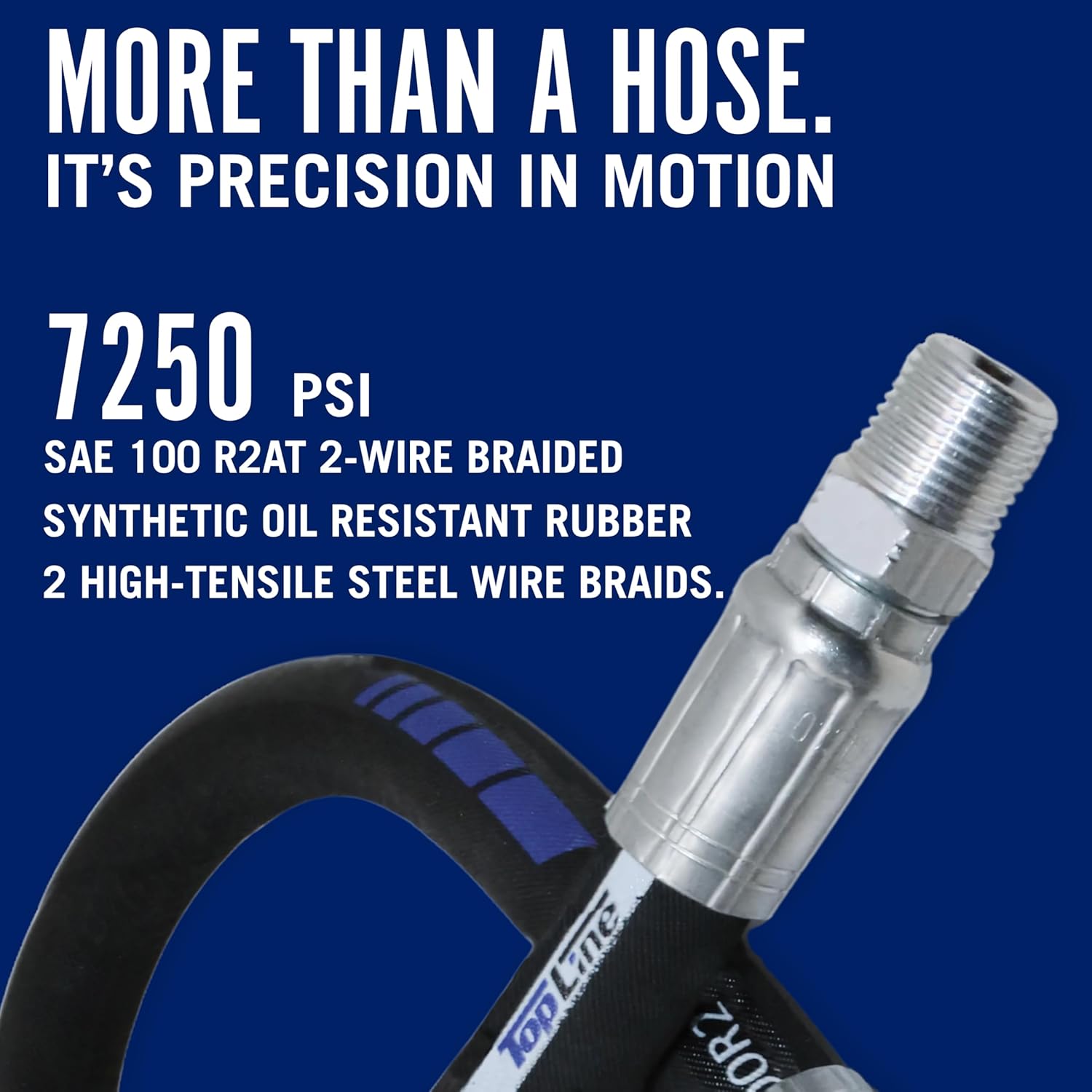 3/8" Hydraulic Hose Assembly with female JIC x male NPT 7,250 psi