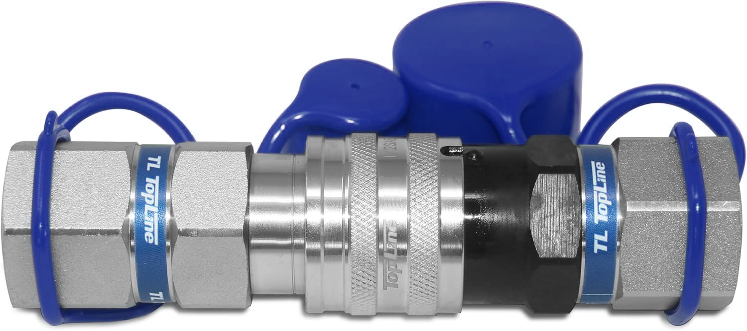 TL19 3/8" NPT Thread Female Flat Face Quick Connect Hydraulic Coupler Skid Steer 1/2" body size Bobcat Skid Steer