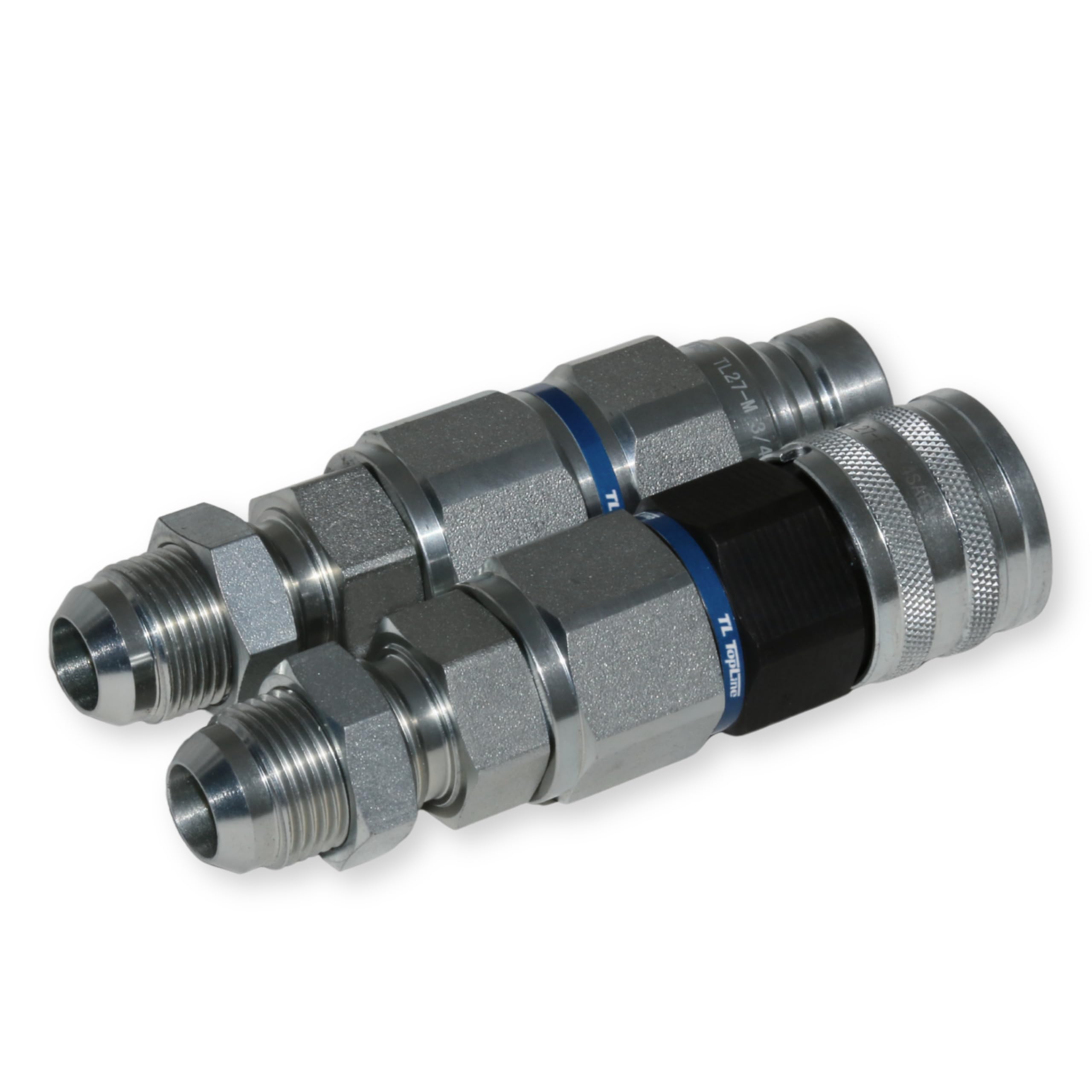 TL28 #12 JIC Thread Flat Face High Flow Quick Connect Hydraulic Coupler Bulkhead 5/8" body size for Bobcat Skid Steer Loaders