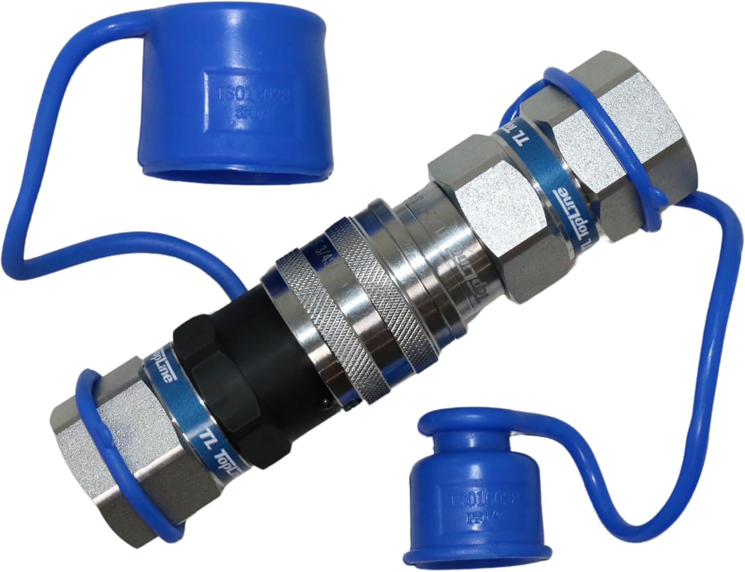 5/8" SAE Thread Flat Face Quick Connect Hydraulic Coupler 1/2" body size Bobcat Skid Steer Coupling | TL21
