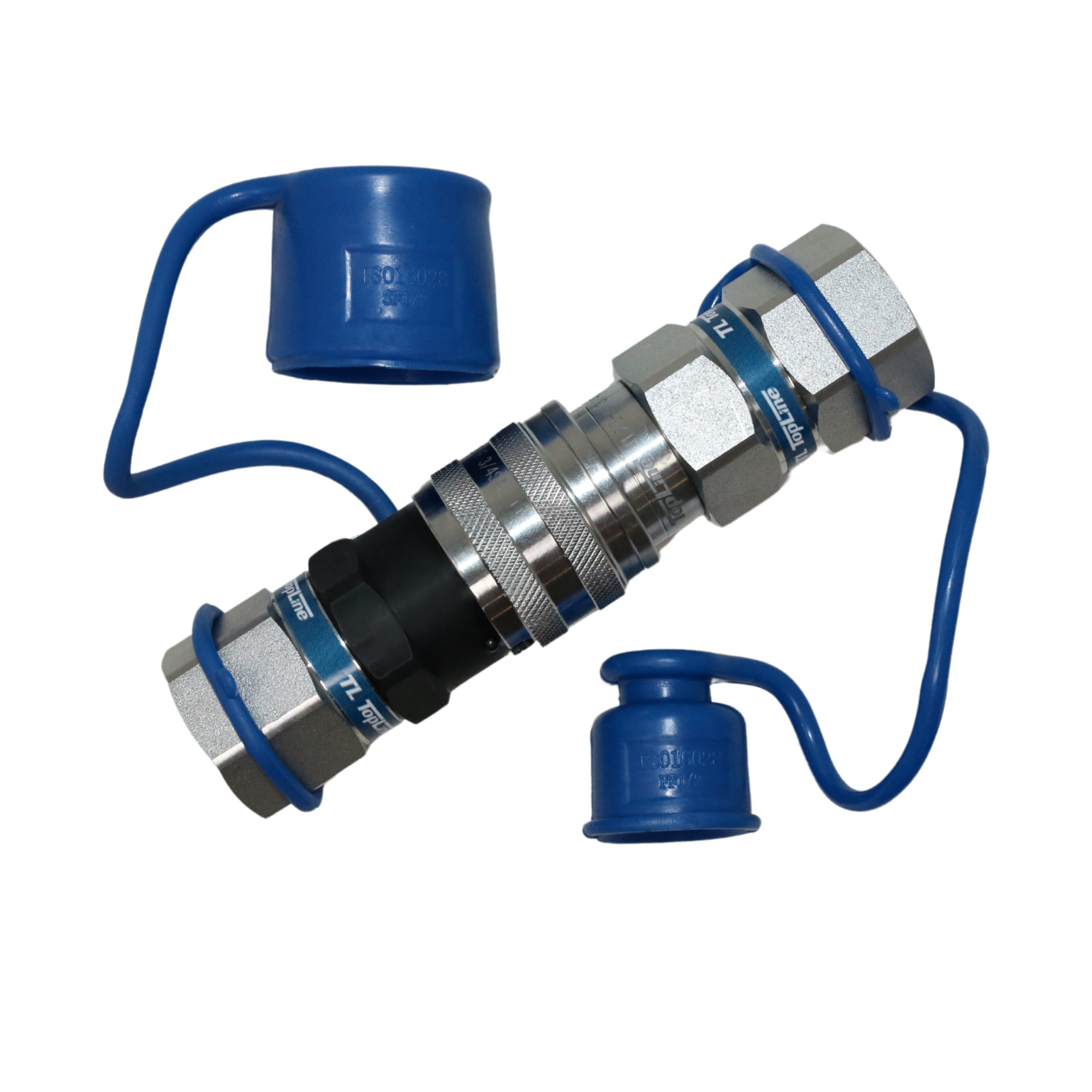 5/8" SAE Thread Flat Face Quick Connect Hydraulic Coupler 1/2" body size Bobcat Skid Steer Coupling | TL21