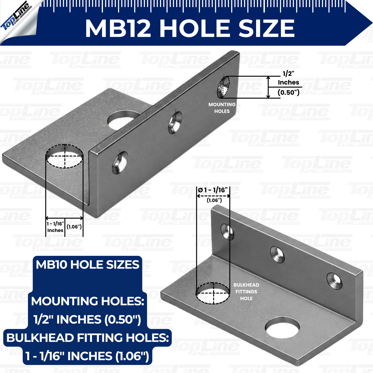 MB12 Mounting bracket to fit 3/4"(#12) bulkhead hydraulic coupler