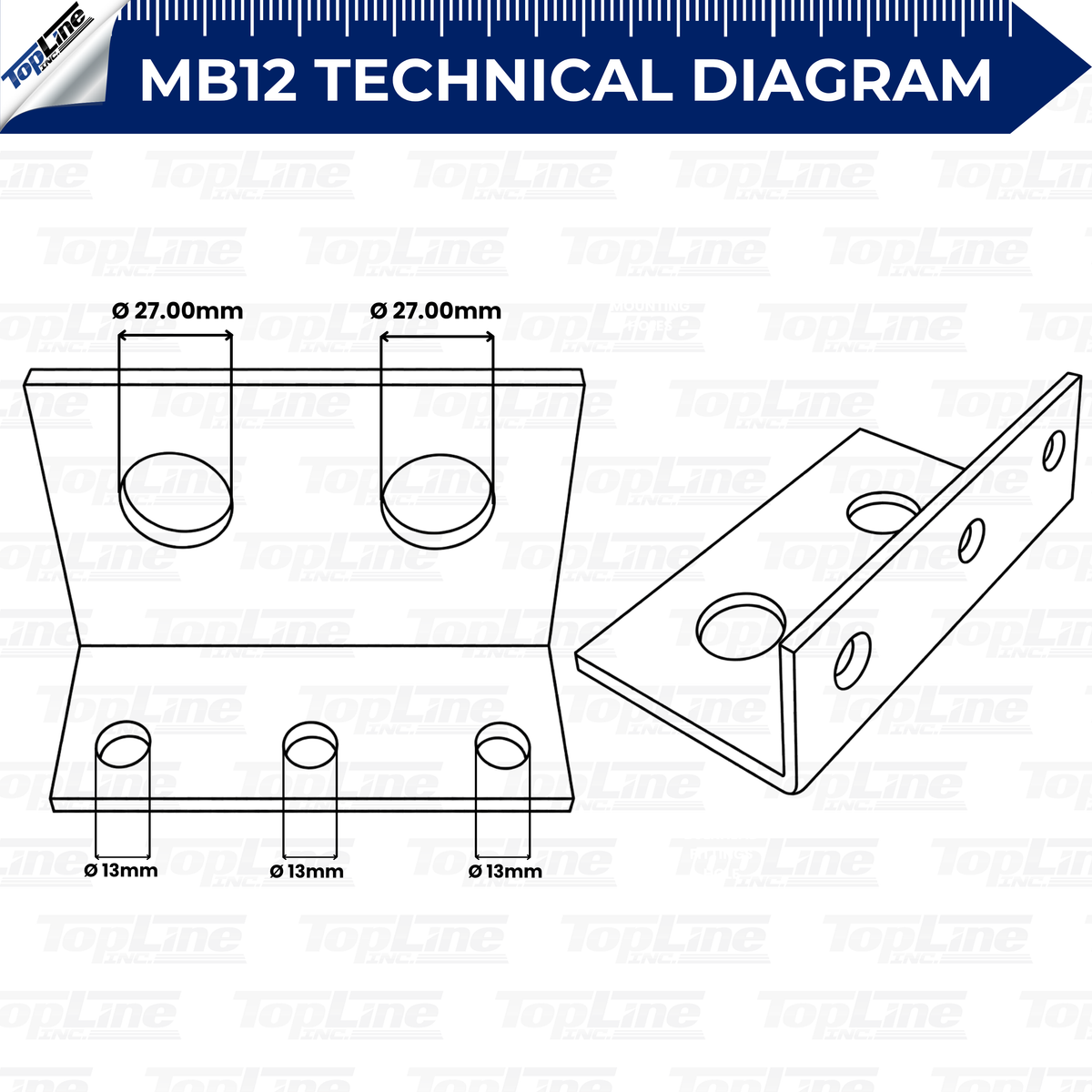 MB12 Mounting bracket to fit 3/4"(#12) bulkhead hydraulic coupler