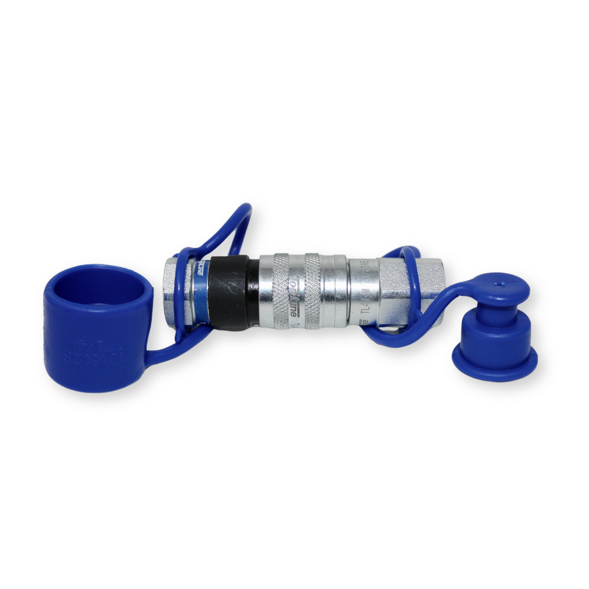 TL47 3/8 SAE Thread Flat Face Quick Connect Hydraulic Couplers Set 1/4 Body ISO 16028 with Dust Caps