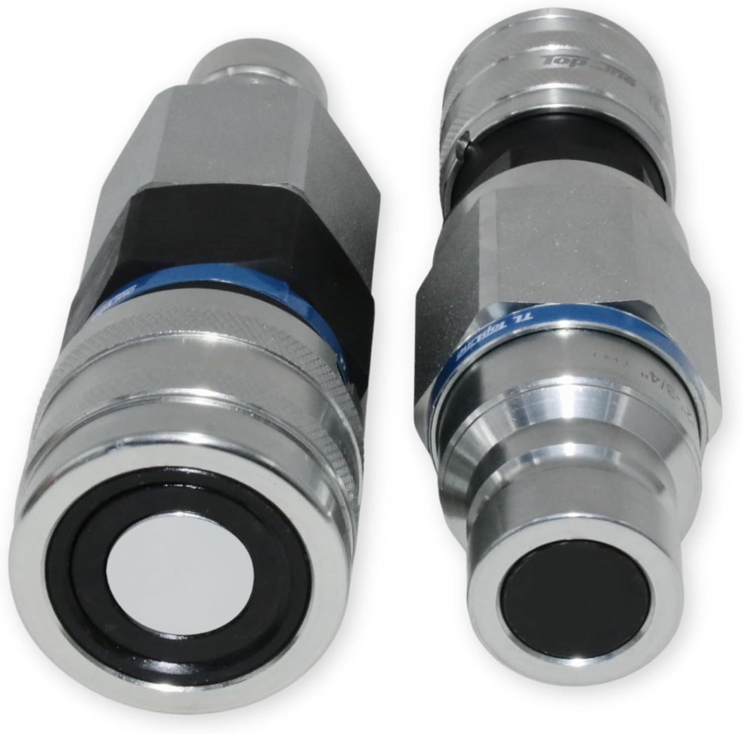 Adapter Set Flat Face Coupler | Converts 1/2 body to 3/4 body | Hydraulic Quick Connect Coupler | ISO 16028 | Heavy-Duty Coupling Set for Bobcat Bulkhead for Skid Steer Loaders | Model TL117