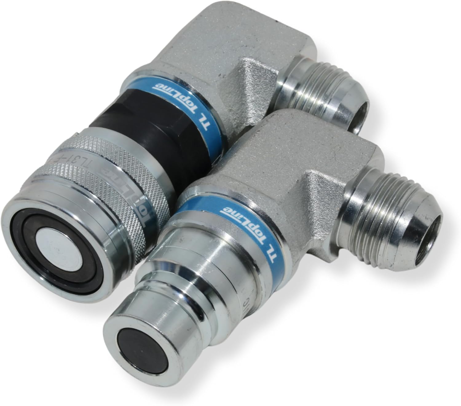 TL31 3/4 JIC Male 90 deg Elbow Flat Face Hydraulic Quick Connect Coupler Set 1/2