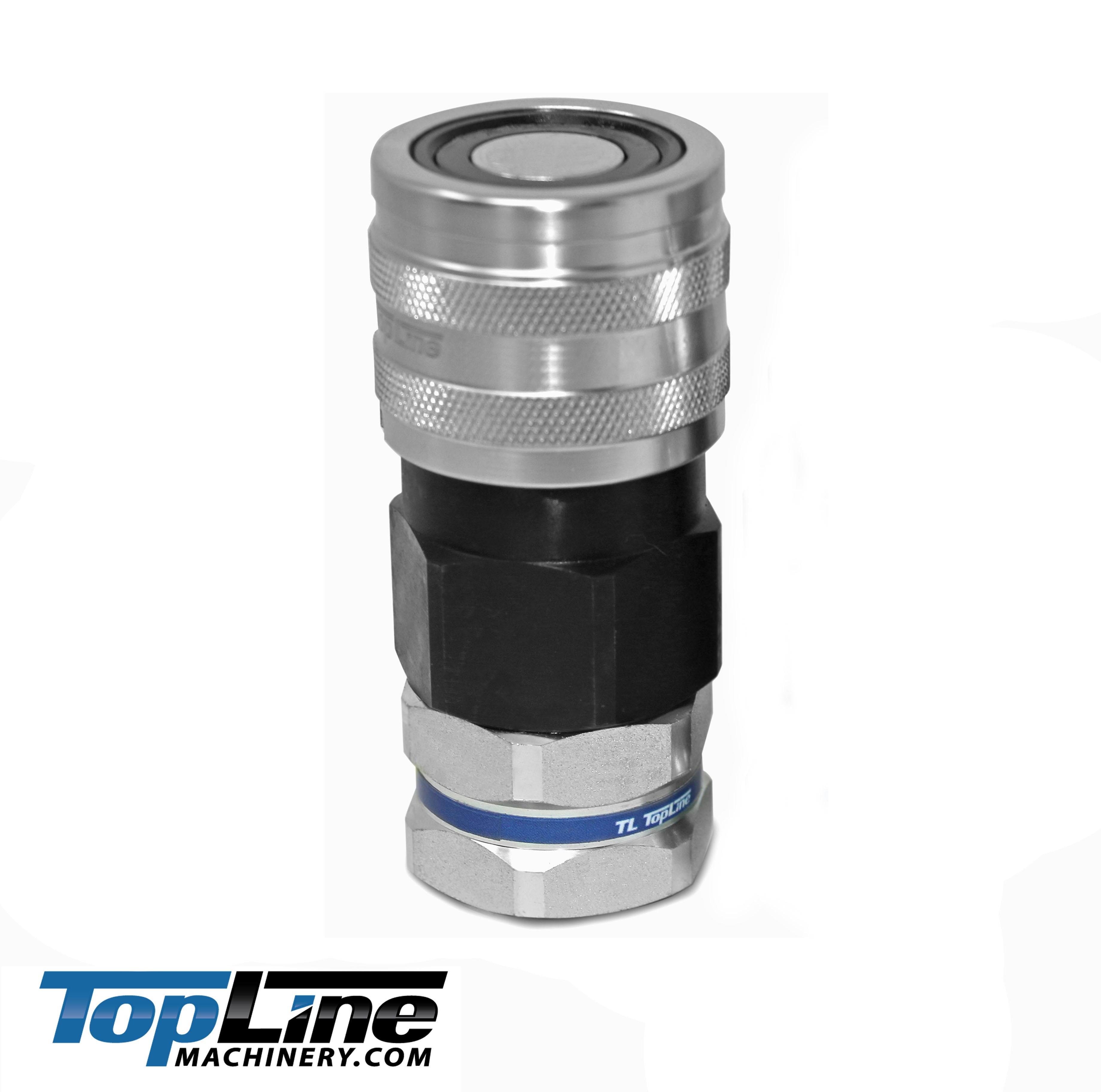 TL51-F 1" SAE Thread Female Flat Face High Flow Quick Connect Hydraulic Coupler 3/4" body size for Bobcat Skid Steer Loaders
