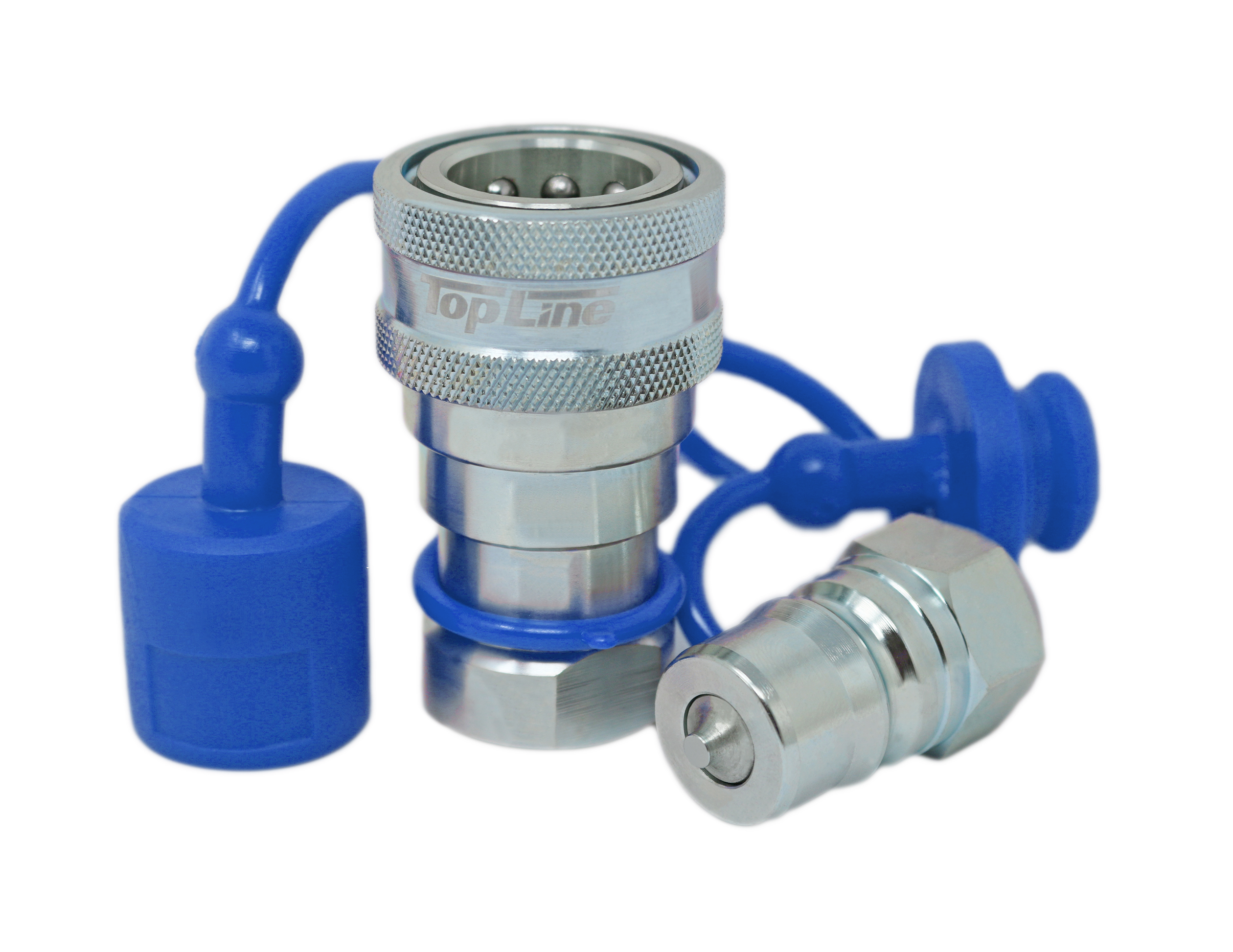 TL70 1/4" NPT Thread 1/4" Body Hydraulic Coupler Set ISO 7241-B Poppet Bobcat