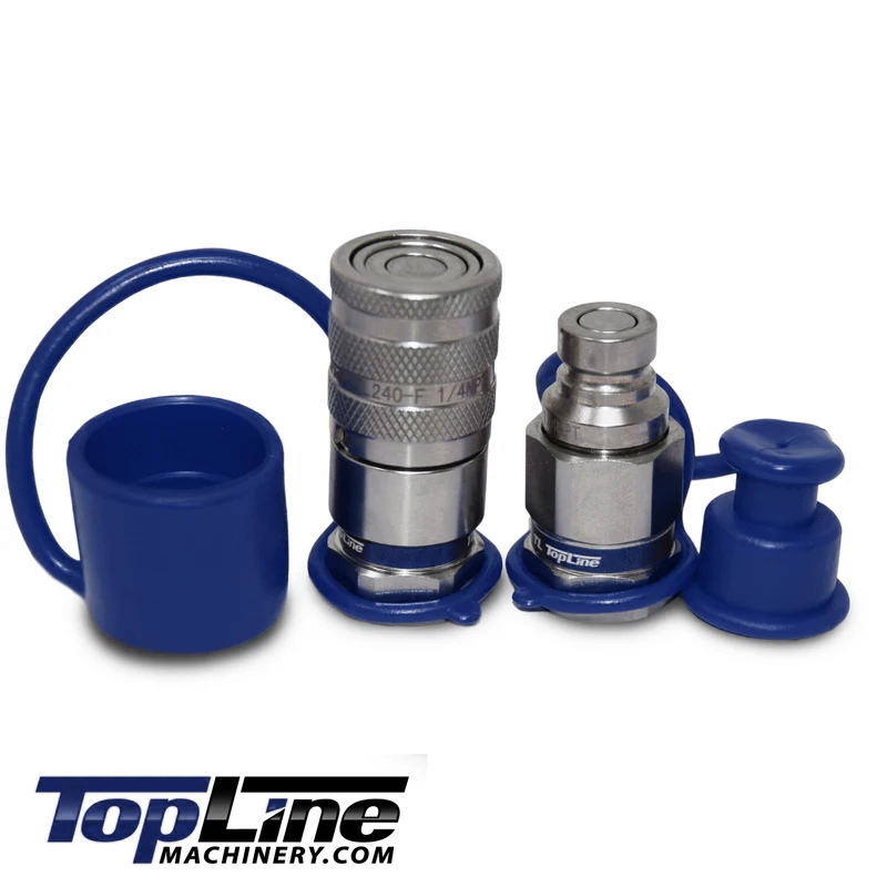 1/4" NPT Thread Flat Face Quick Connect Hydraulic Couplers - 1/4" body size - STAINLESS STEEL | TL240