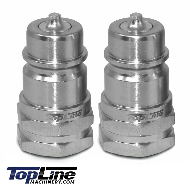 TL37-M 1/2" NPT Thread Ag Quick Connect Hydraulic Poppet style Coupler 1/2" body size for Tractor Bobcat Skid Steer Loaders Implements (Pack of 2)