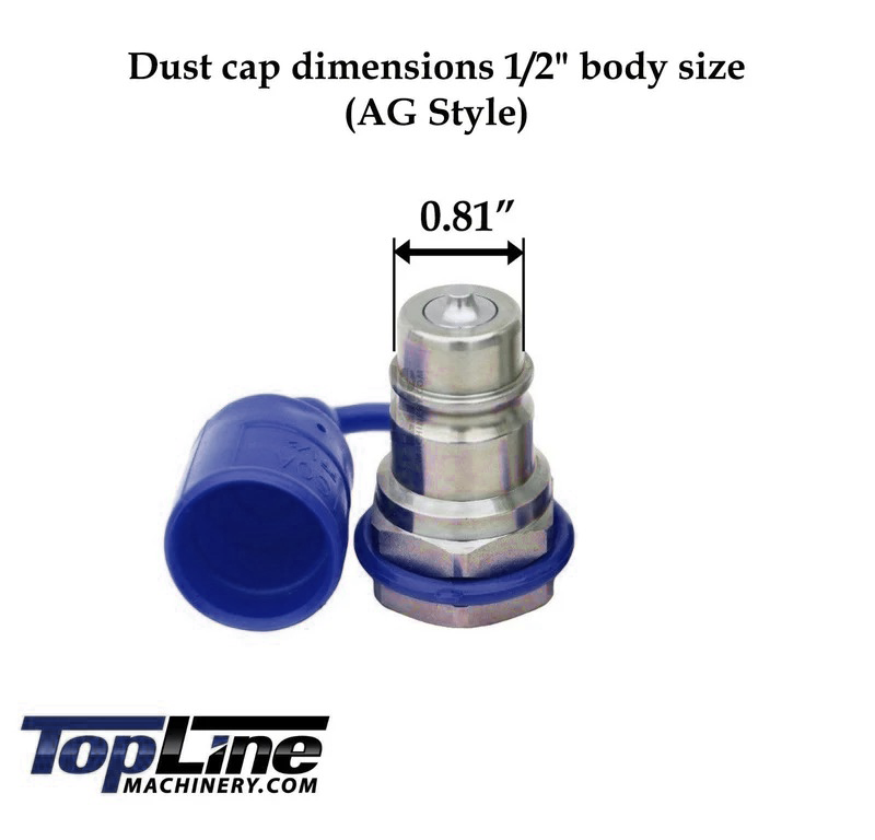 1/2" body (2pcs) Male Ag style Dust caps Hydraulic Quick Couplers Bobcat Skid Steer