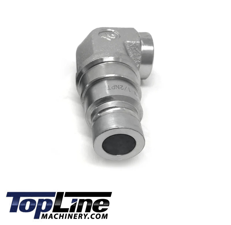 TL107-M 1/2 NPT Male Flat Face Hydraulic Quick Coupler 1/2 body 90 deg. Elbow Bobcat