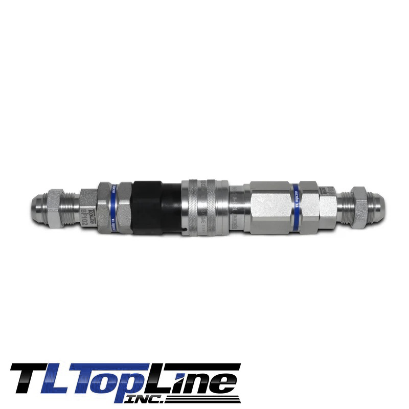 3/4" JIC (#12) Bulkhead Thread - 3/4" High Flow Flat Face Quick Connect Hydraulic Coupler (TL121)