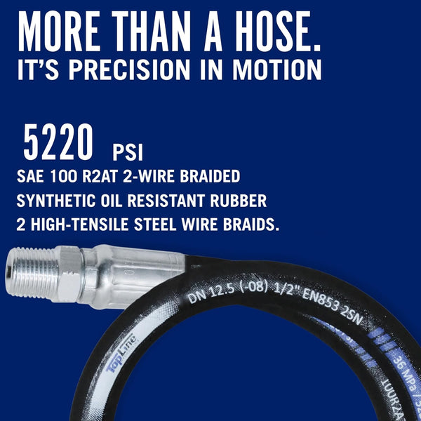 1/2" Hydraulic Hose Assembly with male NPT x male NPT (5220psi)