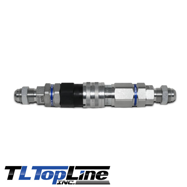 3/4" JIC (#12) Bulkhead Thread - 3/4" High Flow Flat Face Quick Connect Hydraulic Coupler (TL121)