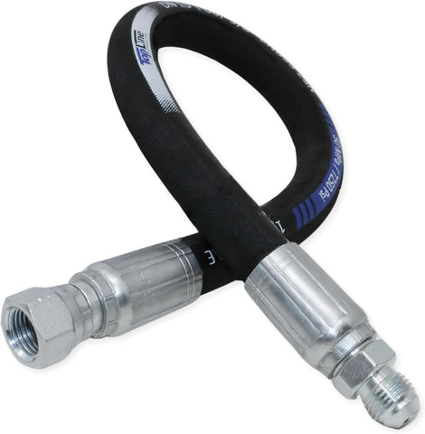 3/8" Hydraulic Hose Assembly 18 Inches – Female JIC x Male JIC, 7,250 PSI, SAE 100 R2AT, 2-Wire Braided, Oil-Resistant Rubber, High-Pressure Line Hydraulic Fluid | Model HFR206-063F-063M-24
