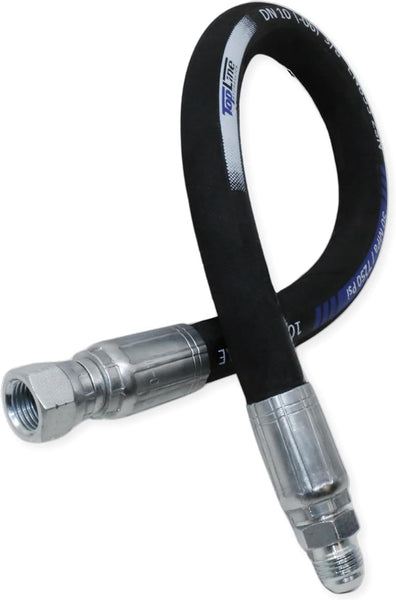 3/8" Hydraulic Hose Assembly 18 Inches – Female JIC x Male JIC, 7,250 PSI, SAE 100 R2AT, 2-Wire Braided, Oil-Resistant Rubber, High-Pressure Line Hydraulic Fluid | Model HFR206-063F-063M-24