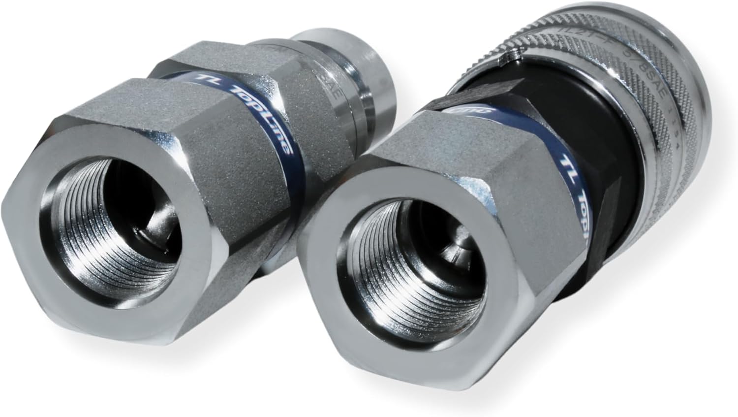 5/8" SAE Thread Flat Face Quick Connect Hydraulic Coupler 1/2" body size Bobcat Skid Steer Coupling | TL21