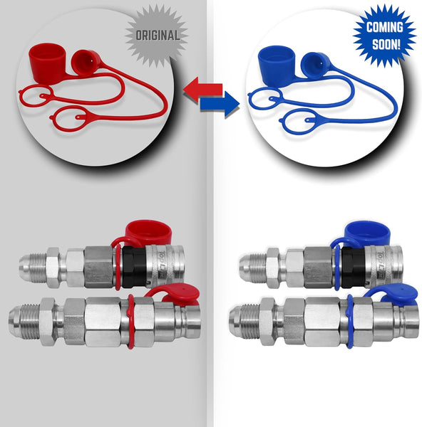 Hydraulic Quick Connect Coupler, 1/2" Body with 1/2" (#8) JIC Thread, Flat Face Bulkhead, ISO 16028, Heavy-Duty Coupling Set with Dust Caps for Skid Steer Bobcat Attachment | Model TL20