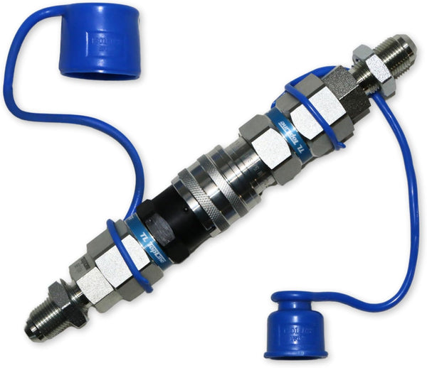 Hydraulic Quick Connect Coupler, 1/2" Body with 1/2" (#8) JIC Thread, Flat Face Bulkhead, ISO 16028, Heavy-Duty Coupling Set with Dust Caps for Skid Steer Bobcat Attachment | Model TL20