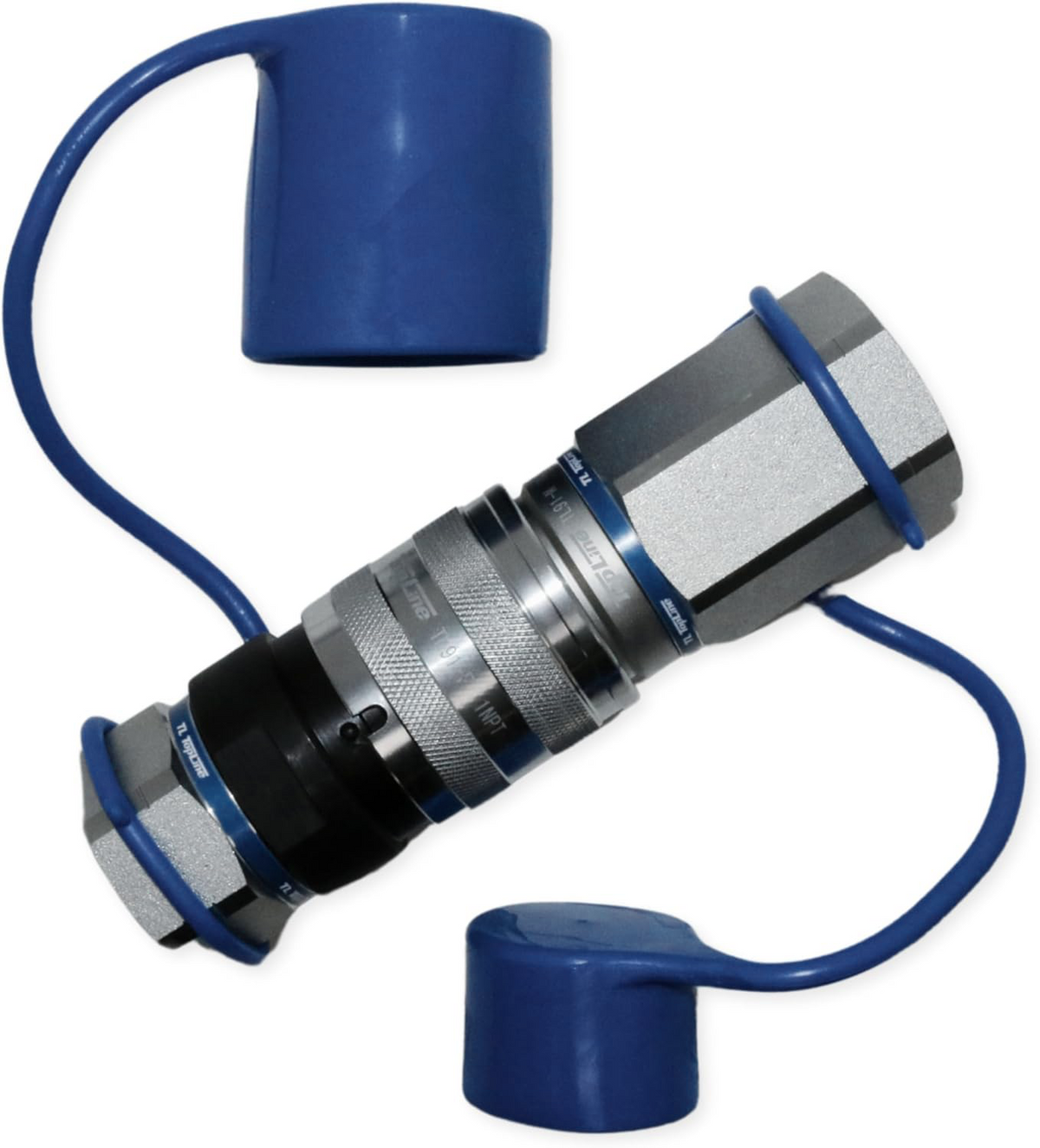 1" Body with 1" NPT Thread | Flat Face Hydraulic Quick Connect Coupler | Heavy Machinery Attachment | ISO 16028 Heavy-Duty Coupling Sets with Dust Caps | Model TL91