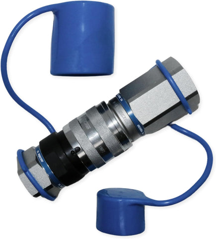 1" Body with 1" NPT Thread | Flat Face Hydraulic Quick Connect Coupler | Heavy Machinery Attachment | ISO 16028 Heavy-Duty Coupling Sets with Dust Caps | Model TL91
