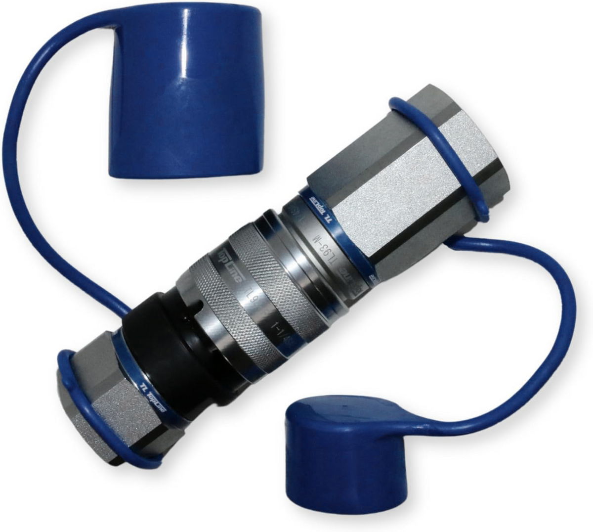1" Body with 1-1/4″ SAE Thread | High Flow | Flat Face Hydraulic Quick Connect Coupler | Heavy Machinery Attachment | ISO 16028 Heavy-Duty Coupling Sets with Dust Caps | Model TL93