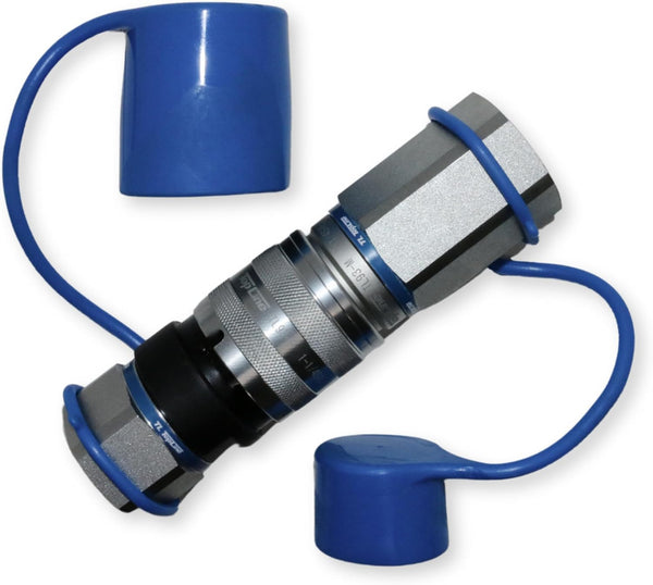 1" Body with 1-1/4″ SAE Thread | High Flow | Flat Face Hydraulic Quick Connect Coupler | Heavy Machinery Attachment | ISO 16028 Heavy-Duty Coupling Sets with Dust Caps | Model TL93
