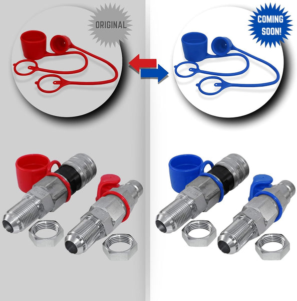 Hydraulic Quick Connect Coupler, 1/2" Body with 3/4" (#12) JIC Thread, Flat Face Bulkhead Mount, ISO 16028, Heavy-Duty Coupling Set with Dust Caps for Bobcat Skid Steer Loaders | Model TL25