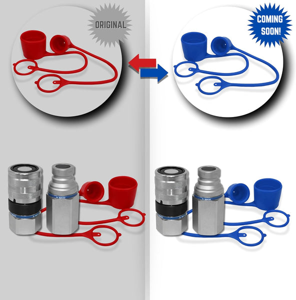 1" Body with 1-1/4″ SAE Thread | High Flow | Flat Face Hydraulic Quick Connect Coupler | Heavy Machinery Attachment | ISO 16028 Heavy-Duty Coupling Sets with Dust Caps | Model TL93