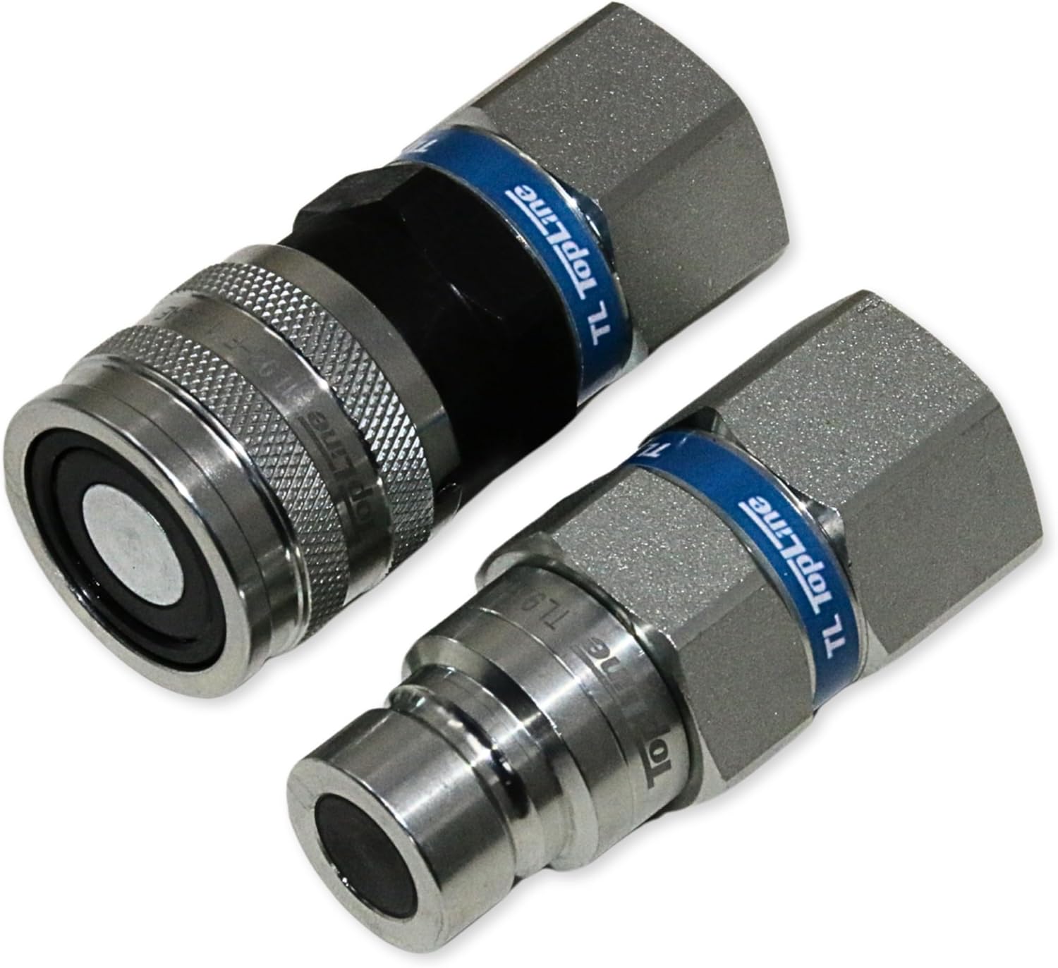 1/2" Body with 1/2" SAE O-Ring BOSS thread | Flat Face Hydraulic Quick Connect Coupler | Heavy Machinery Attachment | ISO 16028 Heavy-Duty Coupling with Dust Caps | Model TL92