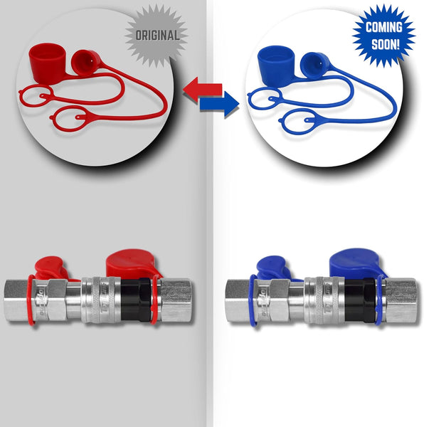 1/2" Body with 1/2" SAE O-Ring BOSS thread | Flat Face Hydraulic Quick Connect Coupler | Heavy Machinery Attachment | ISO 16028 Heavy-Duty Coupling with Dust Caps | Model TL92