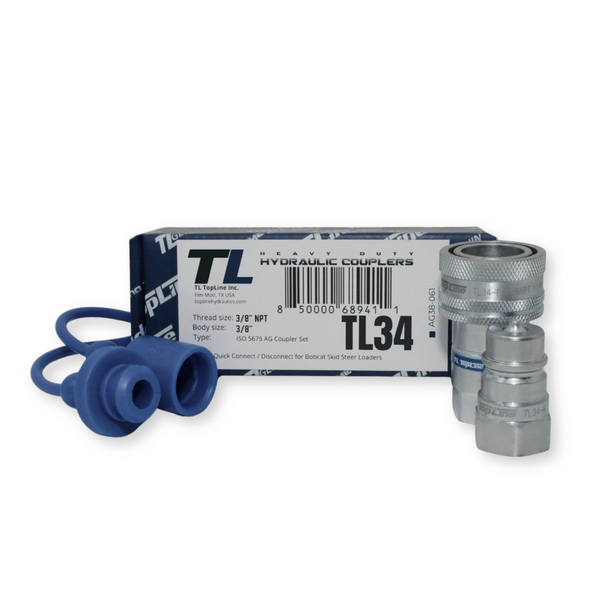 TL34 3/8" NPT Thread Hydraulic Quick Connect Coupler Set 3/8” Body Ag ISO 5675