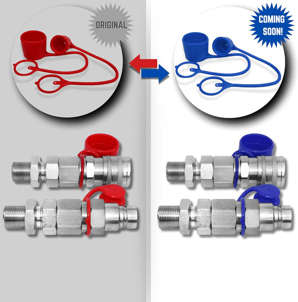 Hydraulic Quick Connect Coupler | 3/4" ORFS Flat Face | 1/2" Body Size | ISO 16028 | Heavy-Duty Coupling Set with Dust Caps for Bobcat Bulkhead for Skid Steer Loaders | Model TL104