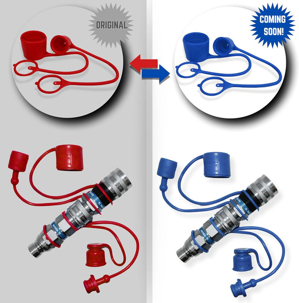 1/2" Flat Face to Ag Style Hydraulic Quick Coupler Adapter Set | Convert Tractor Hydraulics to Bobcat Coupling | Heavy-Duty | 5076 PSI | Zinc Plated | ISO 16028 to ISO 5675 | W/Dust Caps | Model TL36