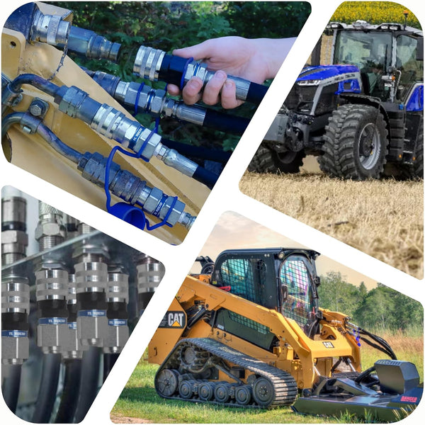 1/2" Body 5/8" SAE Thread | Agricultural Couplers Hydraulic Quick Connect with Break Away Mounting Bracket | ISO 5675 | Skid Steer Bobcat Attachment | Push/Pull Heavy-Duty Coupling | Model TL132B-1