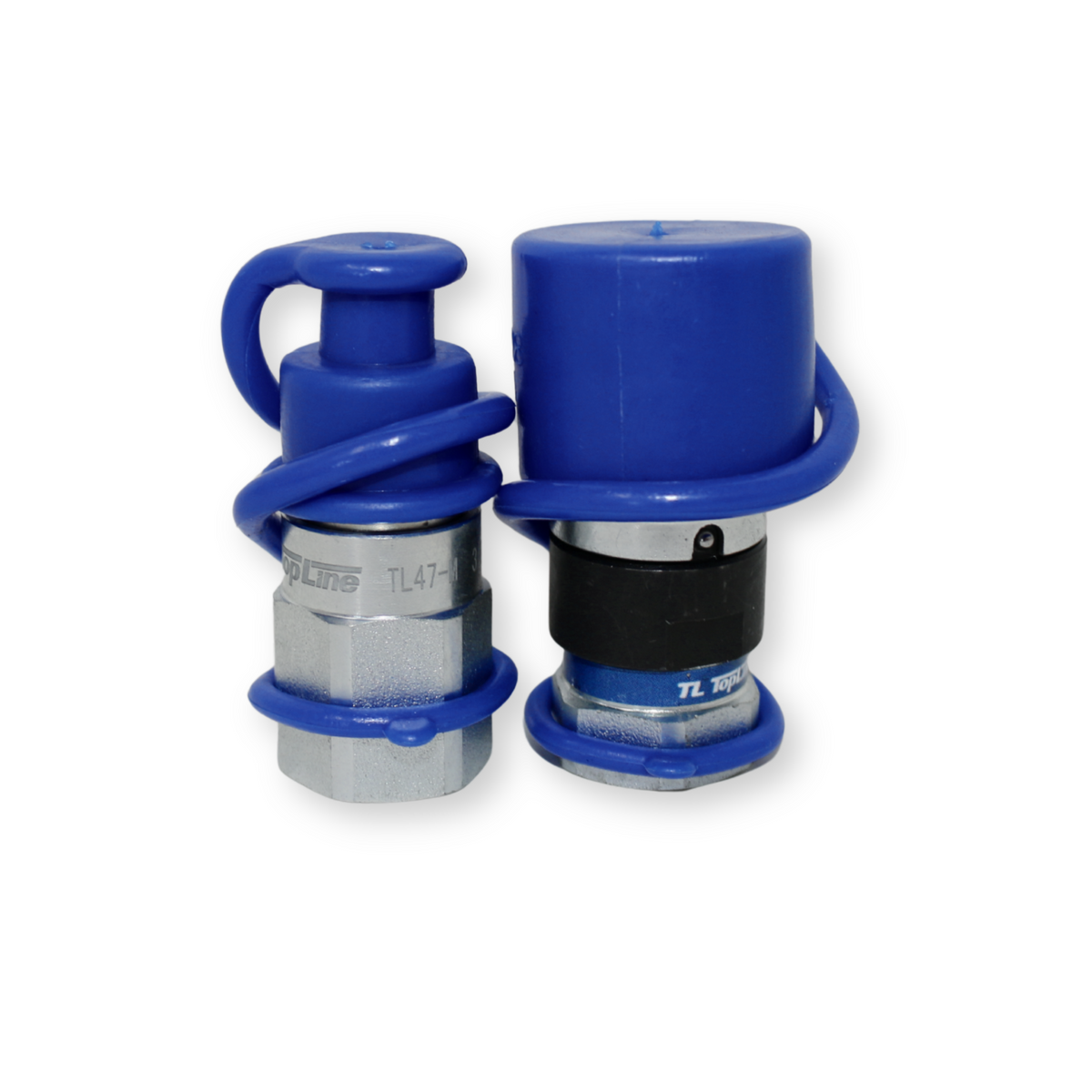 TL47 3/8 SAE Thread Flat Face Quick Connect Hydraulic Couplers Set 1/4 Body ISO 16028 with Dust Caps