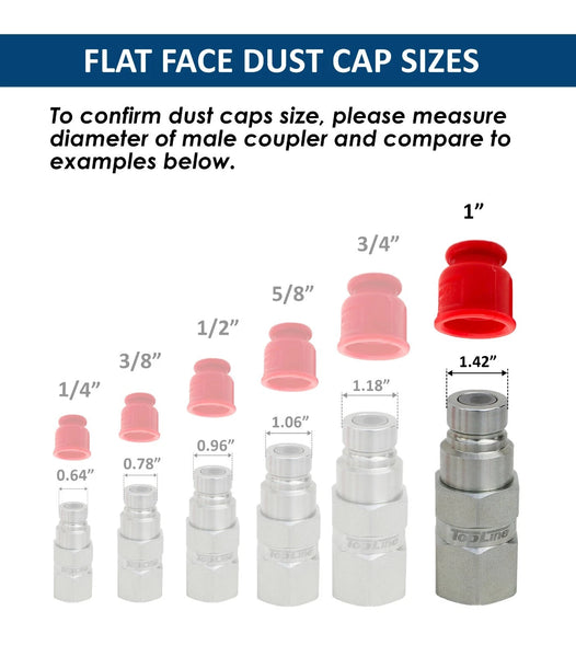 Dust cap set for 1" body Flat Face Hydraulic quick coupler Bobcat skid steer