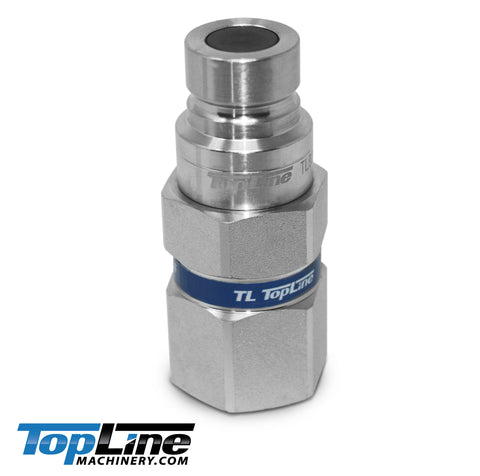TL19-M 3/8" NPT Thread Male Flat Face Quick Connect Hydraulic Coupler Skid Steer 1/2" body size Bobcat Skid Steer