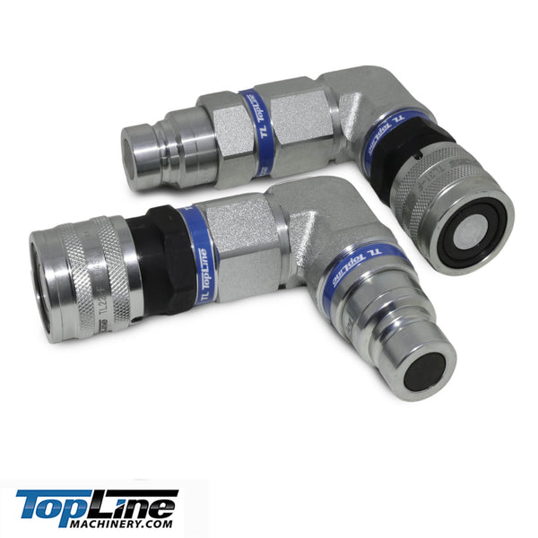 12 Flat‑Face 90 degree Elbow Adapter Set Hydraulic coupler 