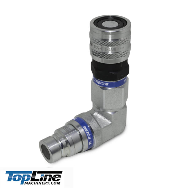 12 Flat‑Face 90 degree Elbow Adapter Set Hydraulic coupler 