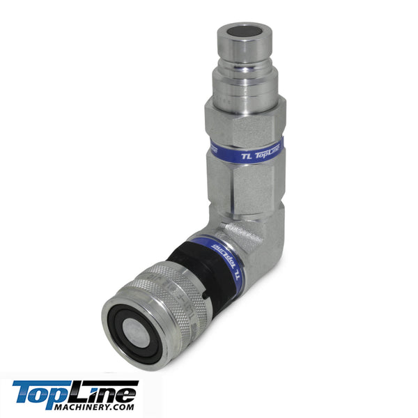 12 Flat‑Face 90 degree Elbow Adapter Set Hydraulic coupler 