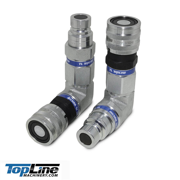 12 Flat‑Face 90 degree Elbow Adapter Set Hydraulic coupler 