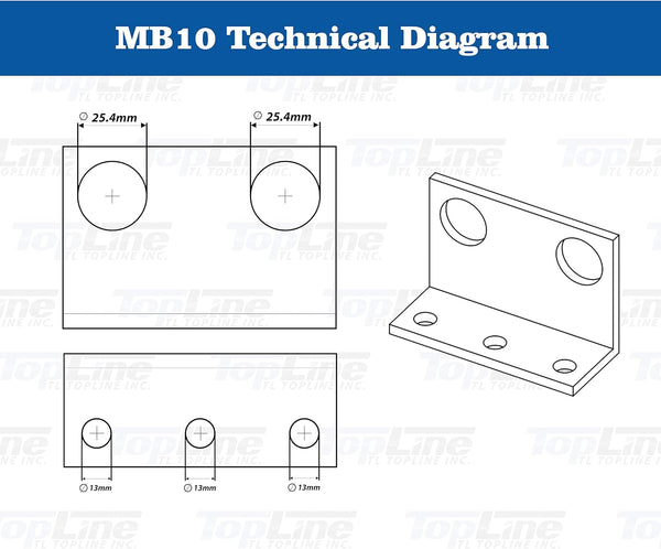 MB10-2 Mounting bracket to fit 5/8"(#10) bulkhead hydraulic coupler