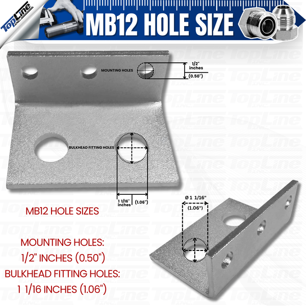 MB12 Mounting bracket to fit 3/4"(#12) bulkhead hydraulic coupler