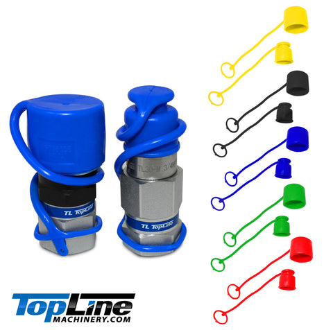 Dust cap set for 1/2" body Flat Face Hydraulic quick coupler (Multi color)