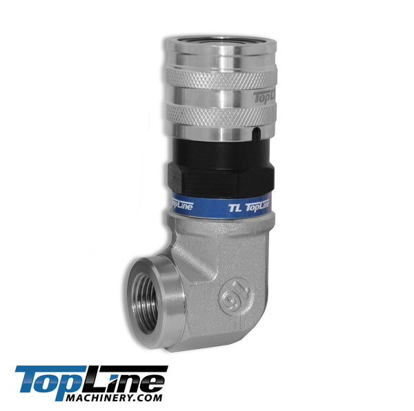 TL107-F 1/2 NPT Female Flat Face Hydraulic Quick Coupler 1/2 body 90 deg. Elbow Bobcat