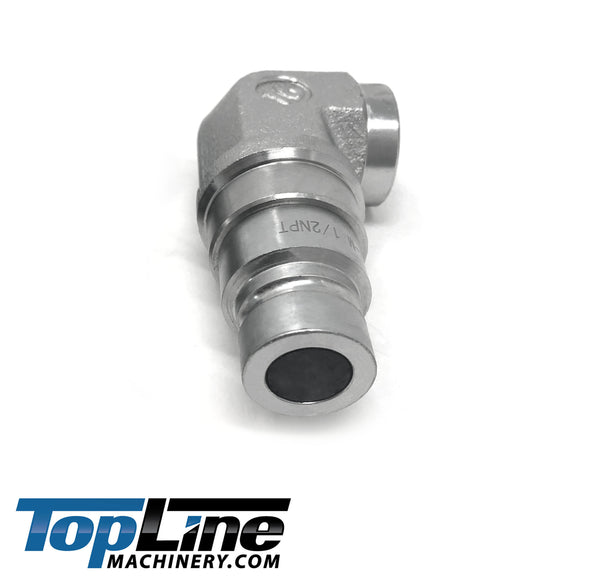 TL107-M 1/2 NPT Male Flat Face Hydraulic Quick Coupler 1/2 body 90 deg. Elbow Bobcat