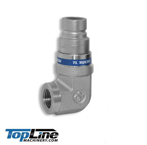 TL107-M 1/2 NPT Male Flat Face Hydraulic Quick Coupler 1/2 body 90 deg. Elbow Bobcat
