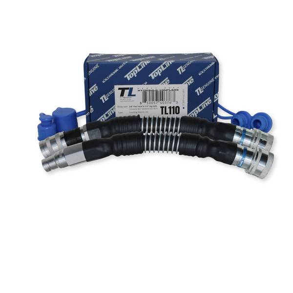 TL110 3/8" Flat Face ISO16028 to 1/2" ISO5675 Ag style Hydraulic Quick Connect Coupler Adapter Set